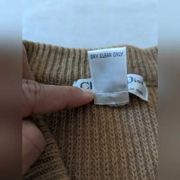 Vintage Christian Dior Tan Lambswool Midi Skirt - Picture 5 of 9